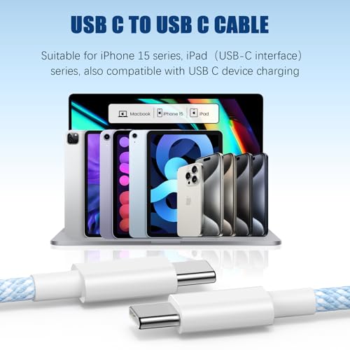 iPhone 16 15 USB C Charger Cable 10ft, Long Fast Charge Type C to C Charging Cord Wire for Apple iPhone 16 Pro Max/16 Pro/15 Plus/15 Pro Max,iPad Pro 12.9/11 inch/Mini/Air 5/4th,MacBook,Samsung-Black – Enhanced Compatibility and Speed