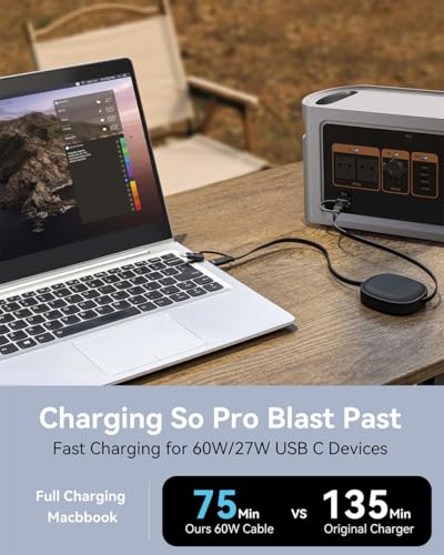 Versatile 5 in 1 Retractable Charging Cable Pack – 60 W USB C to Lightning Fast Charge for i Phone 16/15/14 Pro Max, i Pad & Samsung S24/S23 – Ideal Multi Device Solution for Home & Travel with Enhanced Durability