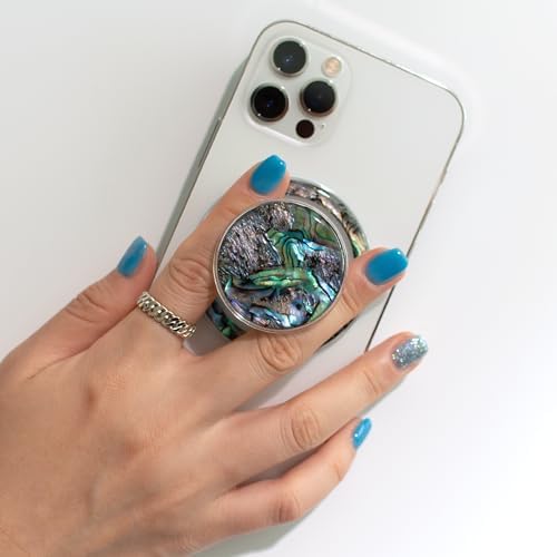 Seashell-Inspired Phone Grip Stand – Stylish Blue-Green Collapsible Holder for Smartphones and Tablets – Ultimate Stability and Hands-Free Viewing Solution – Perfect Gift for Tech Enthusiasts and Trendsetters