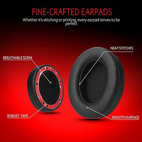 Upgrade Your Beats: Krone Kalpasmos Studio 3 & 2 Replacement Ear Pads – Soft Memory Foam Cushions for Ultimate Comfort and Noise Isolation in Vibrant Red – Perfect Fit for Wired & Wireless Models (B0501, B0500) – Enhance Sound Quality & Style Effortlessly