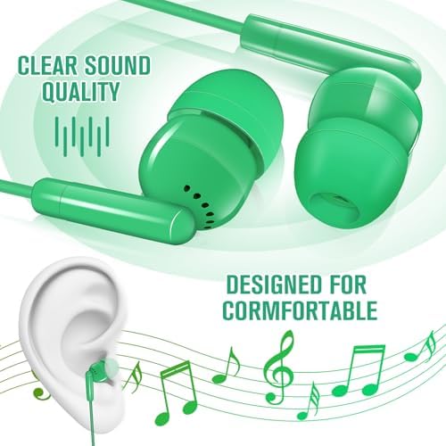 Kanayu 100-Pack Kids Earbuds – Premium Classroom Headphones with 3.5 mm Compatibility, Individually Packaged for Hygiene, Ideal for Students and Teens, Durable Black and White Design for Enhanced Learning Experiences