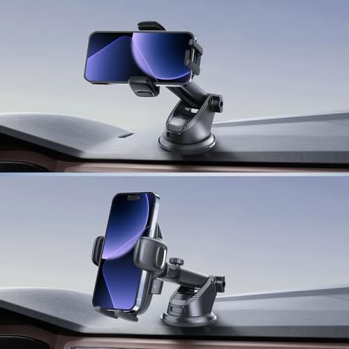 Car Phone Mount – Super Strong Suction Cup Phone Holder for Dashboard/Windshield, 360° Rotating Phone Holders for Your Car, Truck Phone Mount with Quick Release for iPhone 16 Galaxy All Phones-938003 – Enhanced Compatibility and Speed