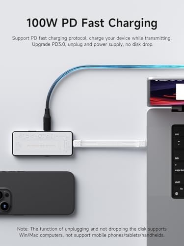 Hagibis M.2 NVMe SSD Enclosure – Ultra-Fast USB-C 3.2 Gen2 Adapter with Write Protection, 100 W PD Support for i Phone 16/15 Pro Max & Mac Book Pro – Sleek, Portable Design for Secure Data Transfers and Enhanced Storage Solutions