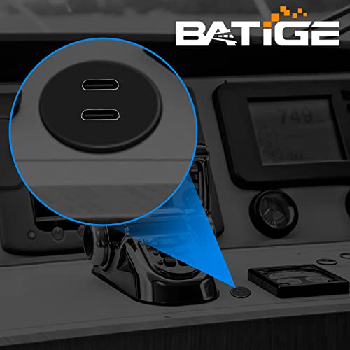 BATIGE Waterproof Dual Port USB-C 3.1 Flush Mount Cable for Vehicles – 3 ft Male to Female Extension for Car, Truck, Boat, and Motorcycle – High-Speed Data Transfer and Charging Solution with Sleek Design and Enhanced Durability