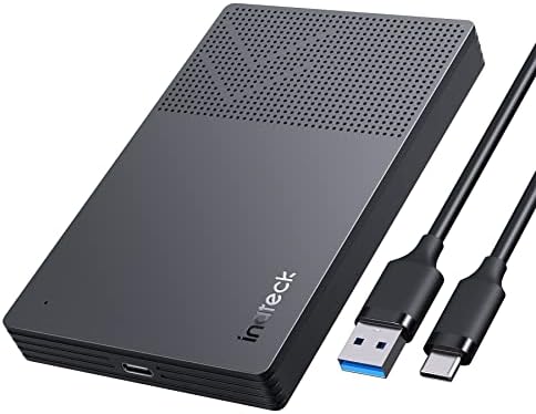 High-Speed Inateck USB 3.2 Gen 2 Hard Drive Enclosure for 2.5 Inch SSDs & HDDs – 6 Gbps Transfer with UASP Technology, Shock-Resistant Silicone Case, Tool-Free Setup for Effortless Storage Expansion
