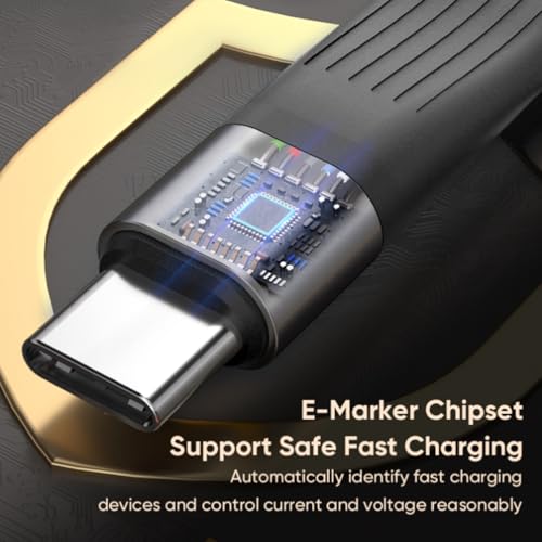 USB 4.0 Date Cable Portable Keychain 0.42ft, 240W 5A Fast Charging USB C Cable, 40Gbps Data Transfer, 8K 60Hz Video Display for iPhone 16 15 Pro Max, iPad, Thunderbolt 4/3, Hub, External SSD (Black) – Enhanced Compatibility and Speed