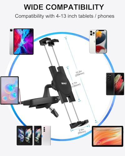 Transform Your In-Car Experience with the Woleyi 360° Rotatable CD Slot Tablet and Phone Holder – Universal Fit for i Pad Pro, Samsung Galaxy Tabs, and More – Effortless Installation for a Safer, Hands-Free Drive. Enjoy Optimal Viewing with 360° Rotation and Secure Grip for All Devices (4-13 inches) – Elevate Navigation and Entertainment in Your Vehicle with This Durable, Lightweight Mount Designed for Easy Access and Enhanced Safety on the Road.