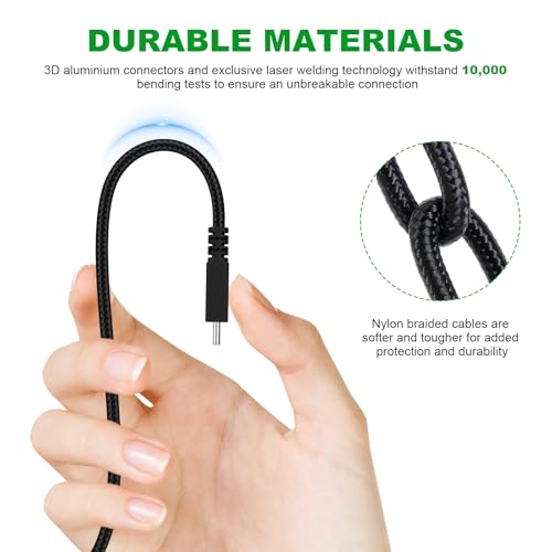 High-Speed USB C Charging Cable – 5.9 ft Durable & Tangle-Free Design for Razer Black Widow V3 Pro & Ducky One 2 Mini Pro | Perfect for Gamers & Professionals Seeking Uninterrupted Performance | Universal Compatibility for Fast Charging & Data Transfer