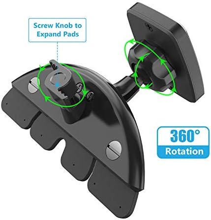 Wix Gear Universal CD Slot Magnetic Car Mount Holder for Smartphones & Mini Tablets – Quick Swift-Snap Installation with 360-Degree Rotation for Safe, Hands-Free Access While Driving