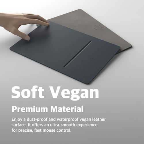 POUT H3 Midnight Blue Portable Qi Wireless Charging Mouse Pad – Effortless Device Charging Meets Sleek Workspace Efficiency for Laptops, i Phones, Air Pods & Samsung Galaxy – Lightweight, Non-Slip Design Enhances Productivity & Style
