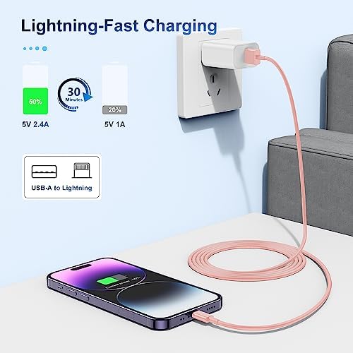 Premium 3-Pack Apple MFi Certified Lightning to USB Charger Cables – 6 FT Durable Fast Charging Cords for i Phone 13/12/11/11 Pro/11 Max/X/XS/XR/XS Max/8/7/6 – Enhanced Performance and Extended Reach for Seamless Device Connectivity