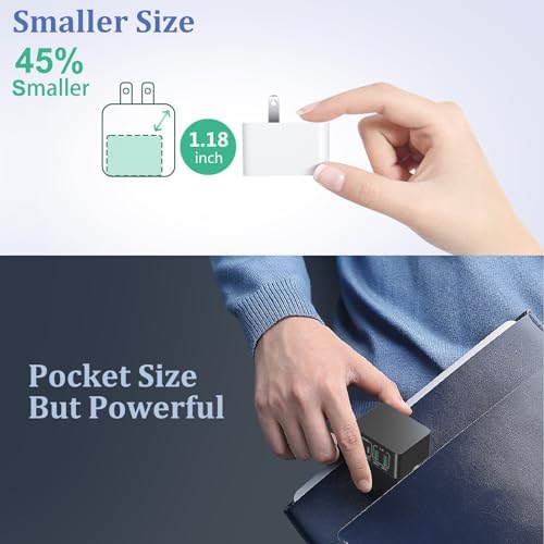 Costyle 40 W Dual USB-C & USB-A Charger Block 2-Pack – Ultra-Fast Compact Wall Adapter for i Phone 15/14/13/12/11 Pro, i Pad, Air Pods & Samsung Devices – Versatile QC+PD 3.0 Technology for Rapid Multi-Device Charging and Space-Saving Portability