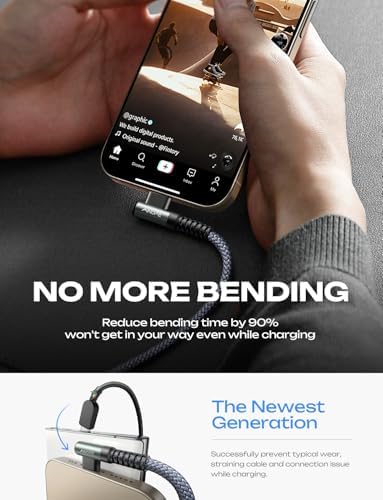Revolutionize Your Charging with AINOPE 60 W USB C Cable 2-Pack – 10 ft Durable Nylon Braided Right Angle Type C Charger for i Phone 16 Pro Max, Samsung S24, and i Pad Pro – Fast Charging, Enhanced Compatibility, and Long-Lasting Performance
