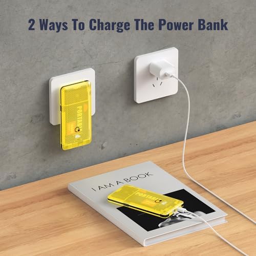 Brand Q 10000 m Ah Portable Power Bank with Built-in AC Plug – Ultra-Slim Design & Fast 20 W Charging, Includes 3 Integrated Cables for Smartphone & Tablet Compatibility – Essential Travel Charger for On-the-Go Convenience