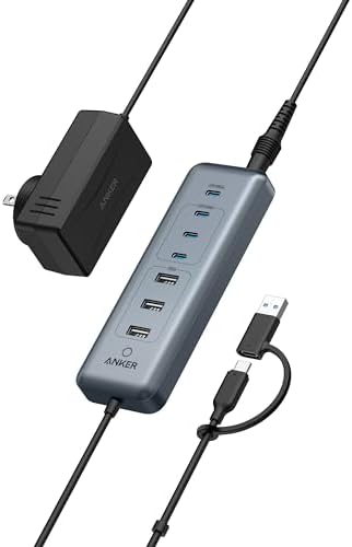 Boost Your Connectivity with Anker’s Versatile 11-in-1 USB-C Hub – Experience Lightning-Fast 10 Gbps Data Transfer, Multiple Ports Including 4 USB-A & 4 USB-C, and 100 W Power Delivery for Rapid Device Charging – Integrated Card Reader & 2-in-1 Connector for Enhanced Compatibility – Perfect for Laptops, Mac Books, and i Pads – Comes with a Reliable 65 W Adapter for Ultimate On-the-Go Efficiency!
