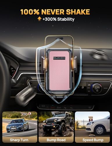 Universal CD Slot Car Phone Mount by GUANDA TECHNOLOGIES – Premium Adjustable Anti-Slip Holder for i Phone & Android Devices with Versatile Air Vent Clip for Safe Navigation and Enhanced Accessibility