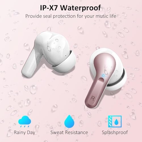 Experience Unmatched Audio Freedom with Advanced Bluetooth 5.3 Wireless Earbuds – 40 Hours of Powerful Bass, Superior ENC Noise Cancellation, and Four HD Microphones for Crystal-Clear Conversations – Rapid USB-C Charging with LED Battery Indicator – IP7 Waterproof Rating for Fitness Enthusiasts and Adventurers – Seamlessly Compatible with Android & i OS Devices for Ultimate Connectivity and Performance