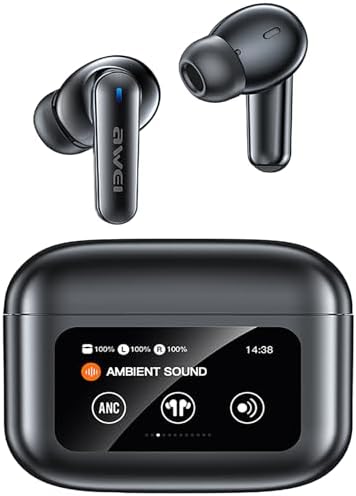 Revolutionize Your Audio Experience with AWEI Wireless Earbuds – Cutting-Edge Bluetooth 5.4 Technology, Waterproof Design, Touch-Control Convenience, and LED Display for i Phone & Android Users on the Go, Perfect for Active Lifestyles and Audiophiles Seeking Unmatched Sound Quality