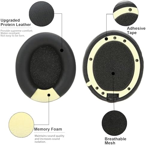 Ultimate Comfort Earpad Upgrade for Beats Studio Pro Wireless Headphones – Luxurious Sandstone Protein Leather with Superior Noise Isolation Foam for Unmatched Audio Clarity and Enhanced Listening Experience