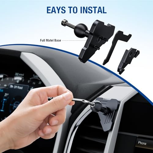 CNC Vent Phone Holder, Magnetic Air Vent Phone Holder Cradles Mount Compatible with F150 2015-2020 & Super Duty F250 F350 F450 2017-2021, Full Metal Bracket for Most CellPhones – Enhanced Compatibility and Speed