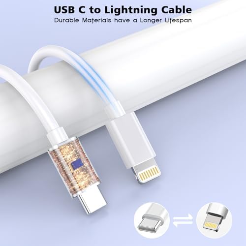 Fast Charge Your i Phone with the PD 20 W USB C Wall Charger Block – MFi Certified Adapter & 3 FT Lightning Cable for i Phone 14/13/12/11/XS Max/XR/X/8/7/SE & Air Pods – Compact & Reliable Power Solution for Ultimate Device Compatibility and Speed