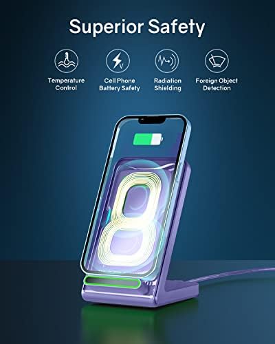 3-in-1 Wireless Charging Station for Apple Devices – Fast Charging Dock for i Phone 15/14/13/12 Pro Max, Apple Watch Series 8/7/SE/6/5/4/3/2, and Samsung Phones – Sleek Multi-Device Charger with Enhanced Safety Features and Compact Design