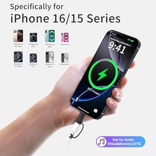 Premium 4-Pack Lightning to USB C Adapters for i Phone 15/16 and Galaxy S24 – Fast Charging & Data Sync Solutions for Seamless Connectivity, Compact Design, and Enhanced Durability – Essential Accessory for Modern Devices
