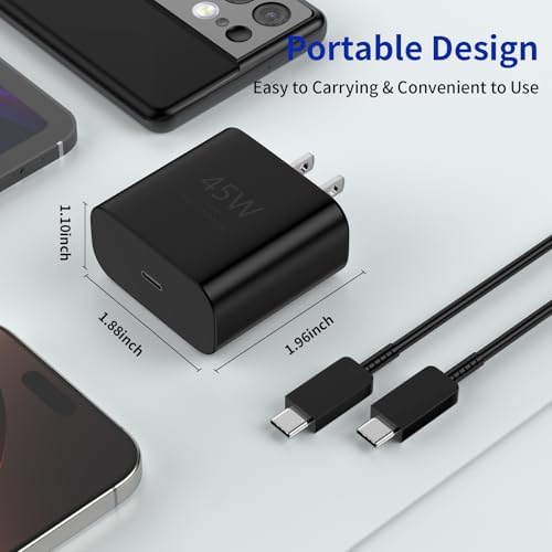 Revolutionary 45 W Fast Charger with 10 FT Type-C Cable – Optimized for i Phone 16 Series and Galaxy S24 – Ultimate Solution for Rapid Charging and Exceptional Durability with Advanced Safety Features for Modern Tech Users