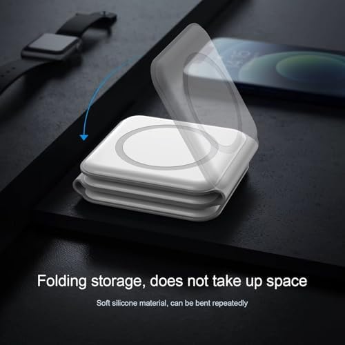 3-in-1 Magnetic Wireless Charging Pad for Apple Devices – Fast Charging Station for i Phone 12-16 Pro Max, Apple Watch, and Air Pods – Foldable Travel Charger with Included Charger for Ultimate Convenience and Compatibility
