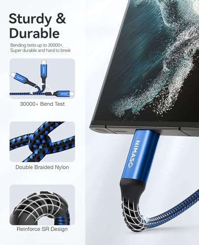 NIMASO Ultimate USB C to C Cable 4 Pack – Versatile Charging Solutions with 10 ft, 6.6 ft, 3.3 ft, and 1 ft Lengths for i Phone 15, i Pad Pro, Mac Book, Samsung Galaxy S23, and Nintendo Switch – Fast Charging & High-Speed Data Transfer for Seamless Device Connectivity