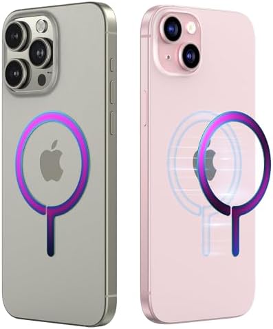 Mag Safe Sticker 2 Pack – Universal Magnetic Charging Ring for i Phone & Galaxy Devices – Elegant Mirror Blue Design for Enhanced Fast Charging – Effortless Wireless Compatibility for Busy Lifestyles – Durable, Lightweight, Residue-Free Application