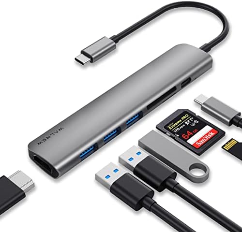 Transform Your Connectivity with the WALNEW 7-in-1 USB C Hub – 4 K HDMI Adapter, 100 W Power Delivery, and High-Speed Data Ports for Mac Book Pro, i Pad 10, Dell XPS & More – Ultimate Multiport Solution for Professionals and Creatives!