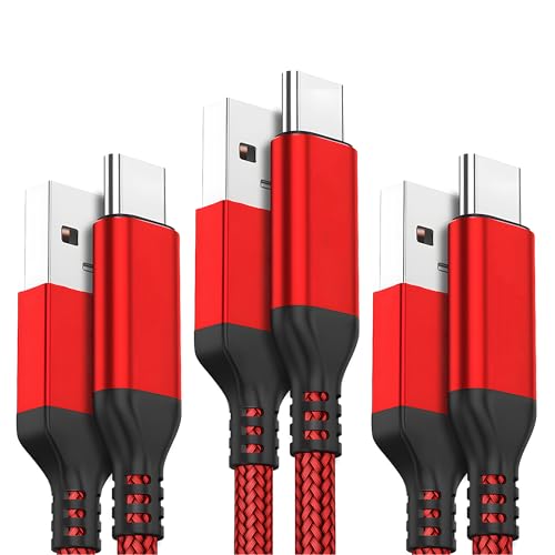 High-Speed USB Type C Cable 3-Pack – Durable Nylon Braided Charger for i Phone 16, Galaxy S24 & PS5 – Versatile 10 ft, 6.6 ft, 3.3 ft Lengths for Rapid Charging and Data Transfer – Enhanced Compatibility for All Modern Devices