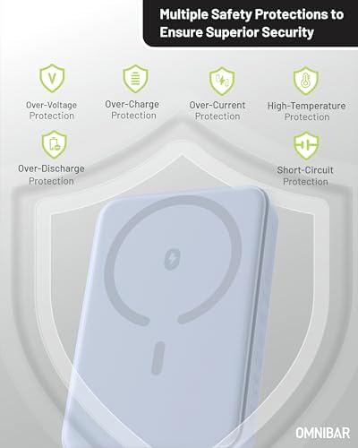 Compact Magnetic Power Bank 10,000 m Ah – Versatile Wireless & USB-C PD 20 W Fast Charger for i Phone 16/15/14 Series – Lightweight, Travel-Friendly Design with Advanced Safety Features for Stress-Free Charging All Day
