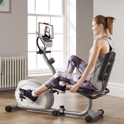 Revolutionize Your Workout: Adjustable Gooseneck Tablet Holder for Treadmill, Peloton, and Spin Bikes – Universal Mount for 4.7″ to 12.9″ Devices – Enjoy Seamless Access to Entertainment and Fitness Content with Secure Super Crab Clamp Design – Elevate Your Indoor Cycling Experience