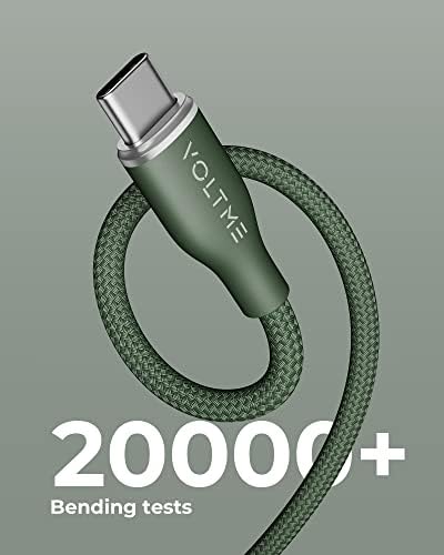 VOLTME Premium Nylon USB C Cable 2-Pack – 6 ft Fast Charging & Data Transfer Cable for Galaxy S10+/S10, Note 10/9, LG V30/V35, Moto Z2/Z3 – Universal Compatibility & Enhanced Durability for Efficient Charging Solutions