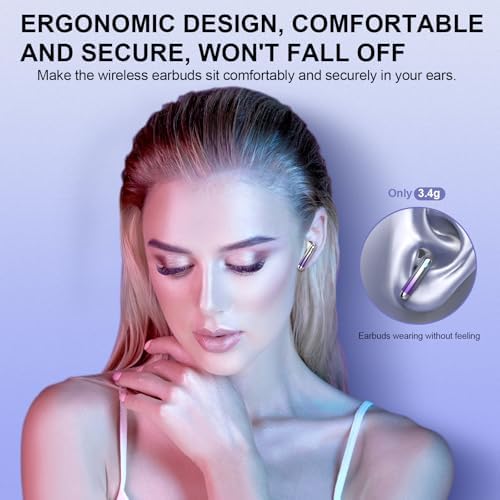 Kicoeon Premium Wireless Earbuds – 48-Hour Uninterrupted Playtime, Advanced IPX7 Waterproof Rating, Next-Gen Bluetooth 5.4 for Seamless Connectivity, Enhanced Call Clarity with Quad Microphone System, Elegant Beige Design Tailored for Active Lifestyles, Fully Compatible with Android & i OS Devices