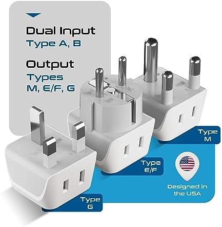 Ultimate Universal Travel Adapter: 35 W Fast Charging Power Converter with PD & QC 3.0, Dual USB-C & Triple USB Ports for Seamless Global Connectivity – Compatible with Type A, C, G, I Outlets for Effortless Charging Across EU, US, UK & Beyond – Perfect Travel Companion for Modern Explorers