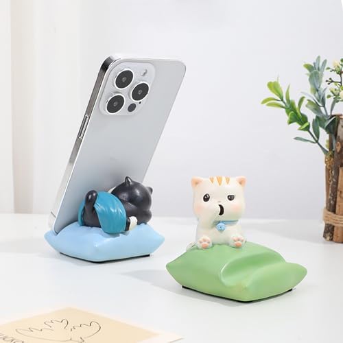 Desk Cell Phone Holder Stand Cute Animals Resin Smartphone Holder Bracket for Office Free You Hands Home Ornament – Enhanced Compatibility and Speed