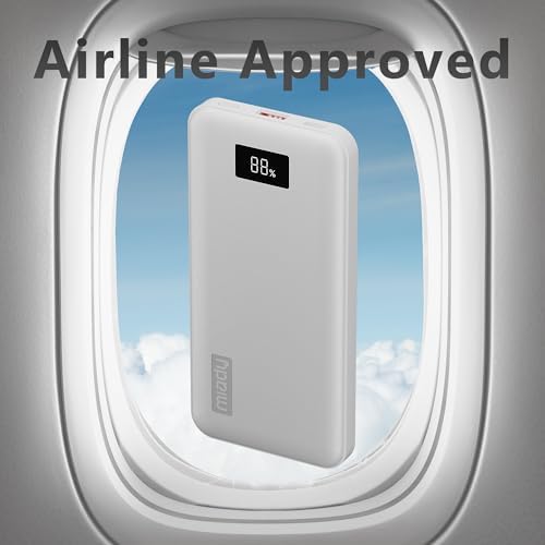 Ultra-Slim 10,000 m Ah Miady Power Bank – Dual USB-C Fast Charging Pack with LED Display for i Phone 16/15 & Galaxy S24/S22 – Perfect Travel Companion for On-the-Go Charging