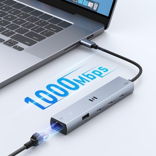 Boost Your Productivity with the Selore 10 Gbps USB C Hub – High-Speed Multiport Adapter Featuring 4 K HDMI, Gigabit Ethernet & Triple USB-C Ports for Unmatched Device Connectivity – Ideal for Mac Book Pro, Air, i Pad, HP, Dell & More – Experience Lightning-Fast Performance & 100 W Power Delivery for Rapid Charging