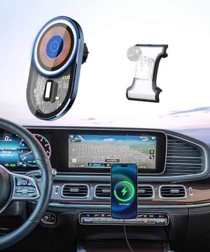 Luxury Wireless Charging Phone Holder for Mercedes Benz GLE & GLS Class (2020-2025) – 360-Degree Rotating Mobile Mount for Effortless Navigation and Hands-Free Convenience – Sleek Automotive Accessory with Quick Installation and Superior Compatibility