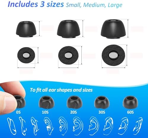 Elevate Your Audio Experience with Memory Foam Ear Tips for Galaxy Buds3 Pro – Premium Comfort & Enhanced Noise Isolation for Samsung Buds Pro 3, Available in Sizes S/M/L (3 Pairs) with Lifetime Replacement Guarantee – Perfect for Long Listening Sessions and Superior Sound Enhancement