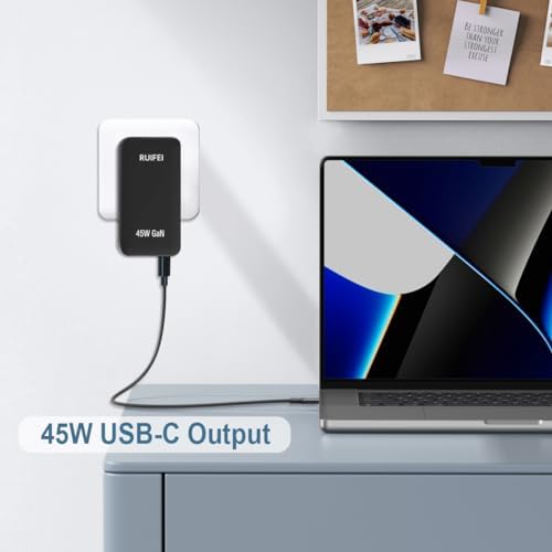 Rapid Charge 45 W Dual-Port USB-C Travel Wall Charger – Efficient, Compact Power Adapter with Power Delivery 3.0 for i Phone 16/15, i Pad Air, Galaxy S24/S23 – Ultimate Solution for Quick Dual Device Charging on the Go