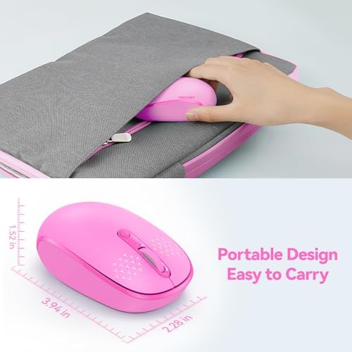 TECKNET 2.4 GHz Wireless Mouse – Ultra-Quiet & Portable Computer Companion with Adjustable DPI, USB Receiver, and Ergonomic Design for Seamless Use Across Chromebook, Laptop, PC & Mac – Enhance Productivity Effortlessly
