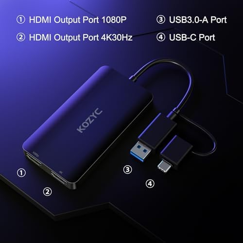 Transform Your Workspace with the USB C to Dual HDMI Adapter – 4 K 60 Hz Display Extender for Mac Book, Dell XPS & Samsung Galaxy S9 – Ultimate Solution for Multitasking Professionals & Gamers – MST Mode Ready for Seamless Windows Integration – Chic Green Design for Modern Aesthetics – Elevate Streaming, Presentations & Gaming with Stunning Visual Clarity – Compact & Durable for On-the-Go Connectivity