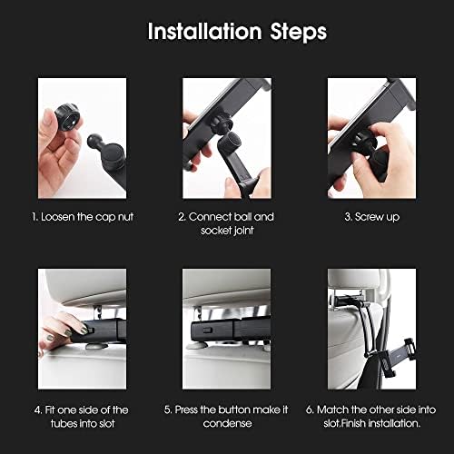 Revolutionize In-Car Entertainment with the Adjustable Tablet Holder for Car Headrest – Securely Mount Your Devices (5.27-10.24″) with 360-Degree Rotation and Customizable Viewing Angles for Ultimate Comfort and Engagement on Family Road Trips