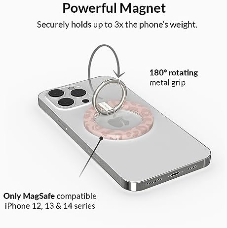 Transform Your i Phone 16, 15, 14, 13, 12 with VELVET CAVIAR’s Amethyst Purple Leopard Mag Safe-Compatible Grip – Stylish Magnetic Ring Holder & Adjustable Stand for Effortless Hands-Free Viewing, Secure Texting, and Enhanced Usability – Elevate Your Mobile Experience with Durable, Lightweight, and Customizable Accessory