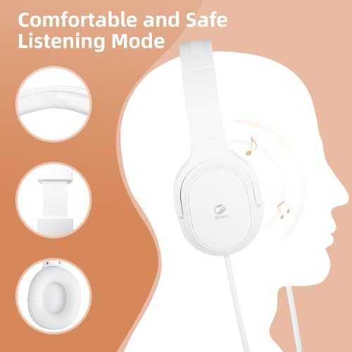 Innovative i Brain Air Tube Over-Ear Headphones with 3.5 mm Jack – Health-Conscious Wired Design for Superior Sound Clarity – Comfortable Noise-Isolating Headset Ideal for Music, Gaming, and Calls – Perfect Companion for Daily Commuters and Audiophiles Seeking Safe Listening Solutions