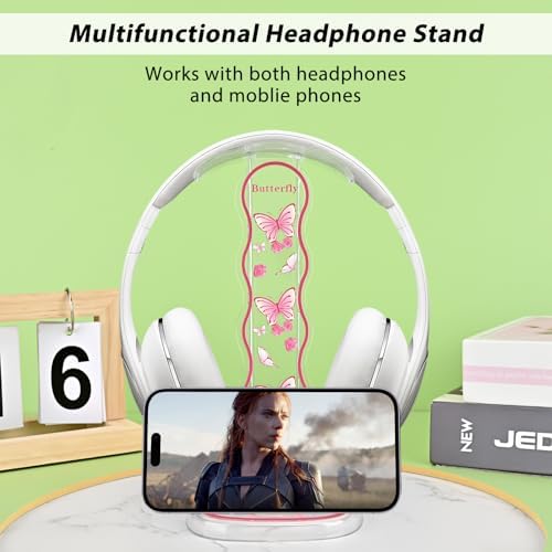 CamyCosy Headphone Holder for Desk, Gaming Headset & Earphone Stand with Tulip Flowers Pattern – Enhanced Compatibility and Speed